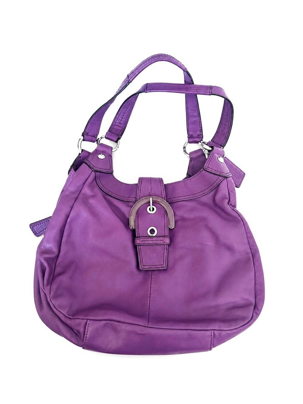 Y2K Coach Soho Purple Lynn Hobo Leather Tote
